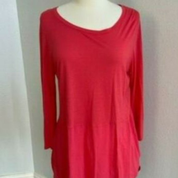 Two by Vince Camuto Women's Mixed Media Crewneck Tunic 3/4 SLV Size S - Picture 5 of 11